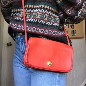 Vintage Red Coach Penny Pocket Purse